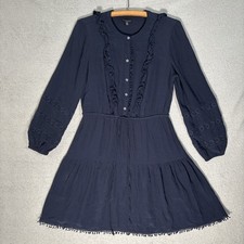 Lucky Brand Women’s Dress Size Small Navy Blue Mini Southwestern Ranch Prairie