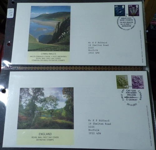 GB QEII FDC x 2. 2011 England and Wales   Hand Cancel (431)
