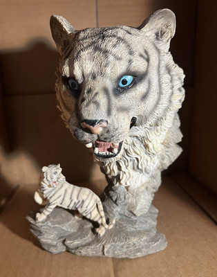 3D Tiger Head Resin Art Display Figure Statue Decor 8.5   In Fantastic Shape