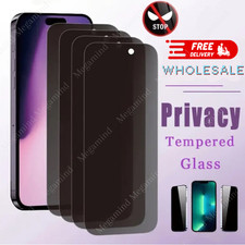 For iPhone 17 16 15 14 13 12 Pro Max Privacy Tempered Glass Screen Protector Lot