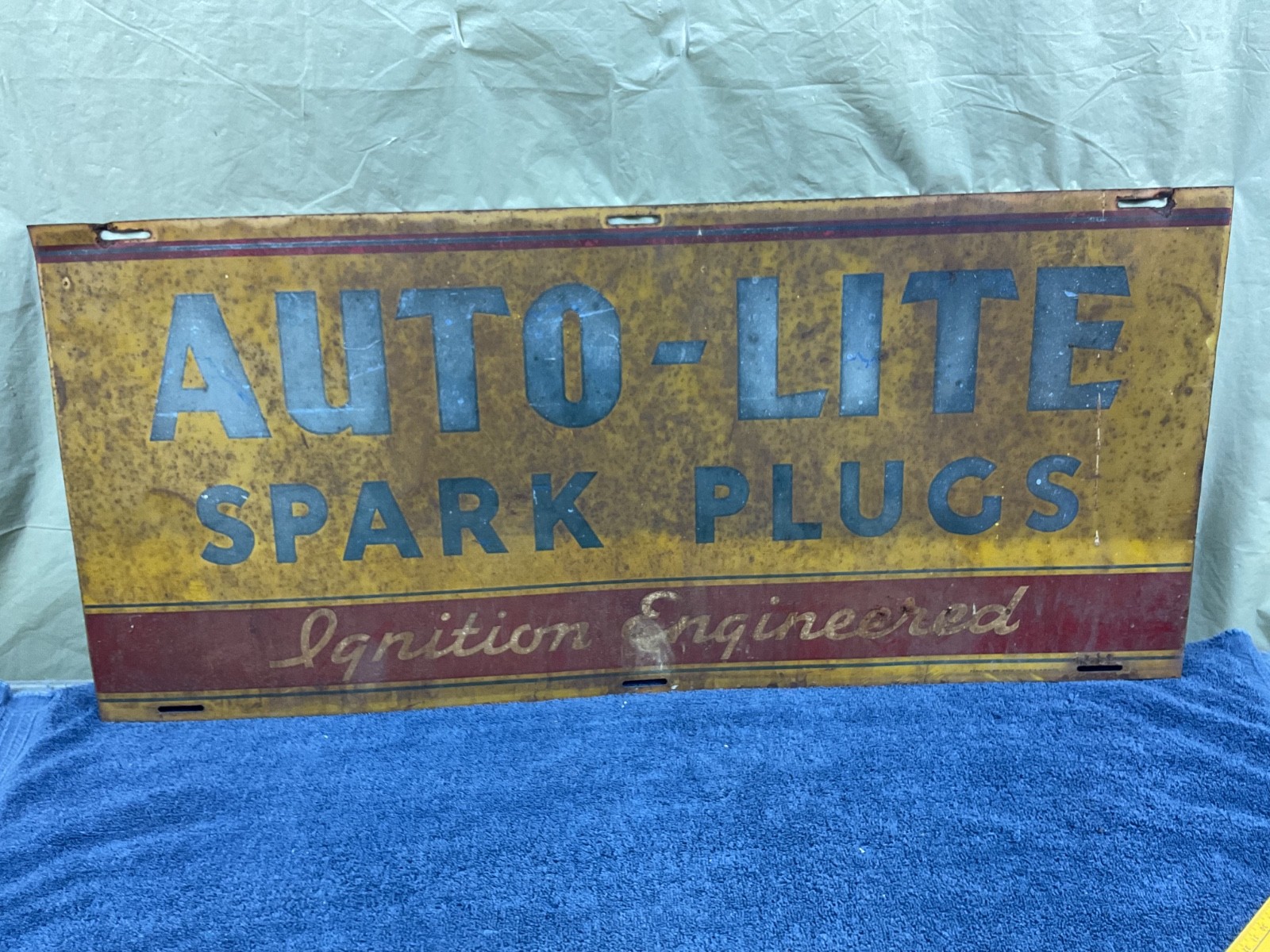 1950s 1960s Auto-Lite Spark Plug Garage Sign