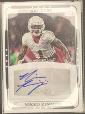 SAGE 2023 Artistry #ART-NR Chiefs Nikko Remigio Autograph Football Card