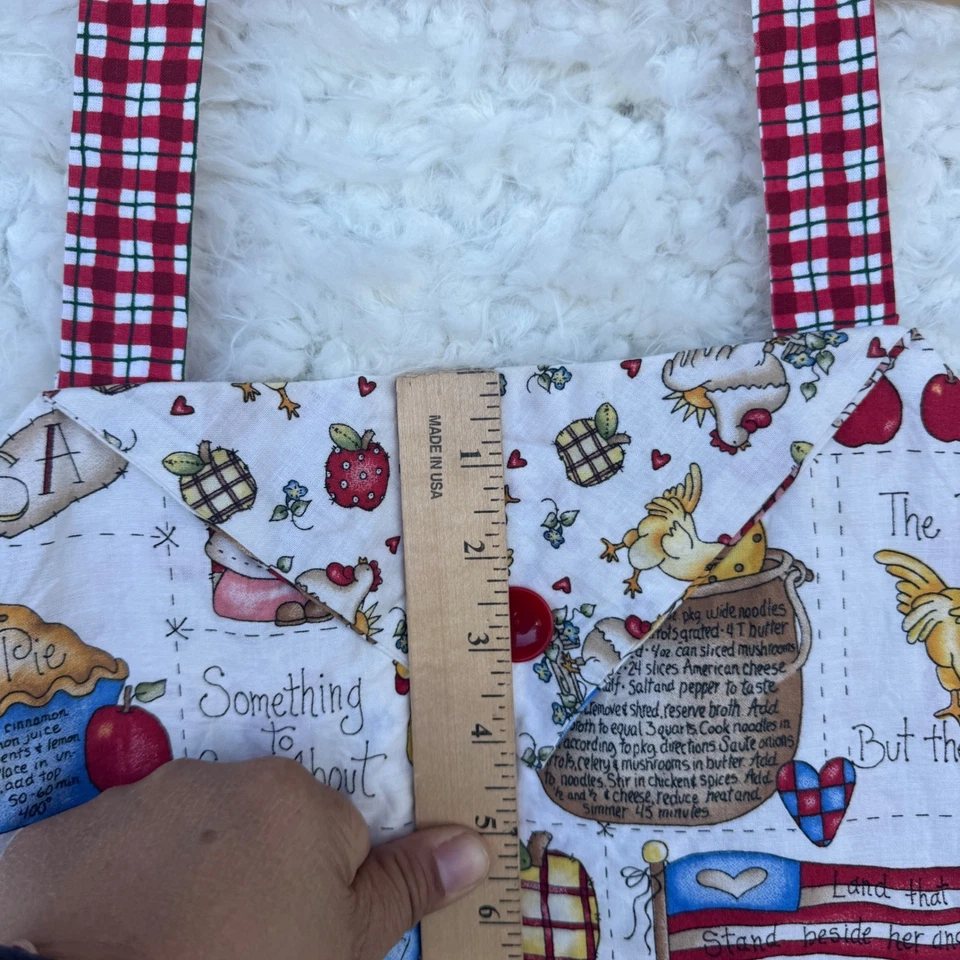 Delantal de cocina Country Farmhouse Americana pastel de pollo manzana hecho a mano 31 x 28 Foto 3 de 4