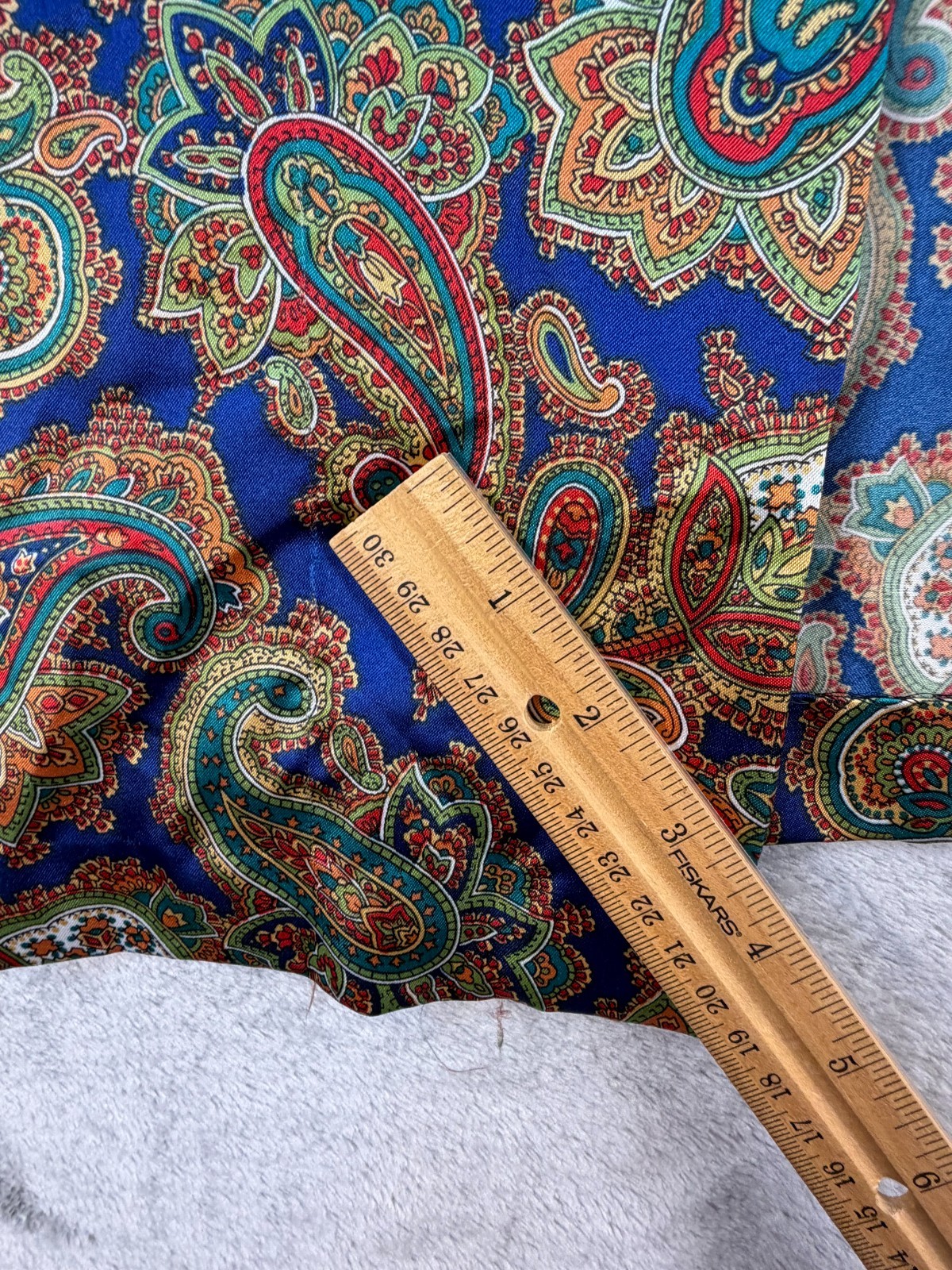 Linda Bis Paisley Satin Robe & Nightgown Set Women’s – Royal Blue Multicolor