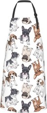 Dog or Paw Apron - 33" x 28" Large with 26" Waist Ties, Lightweight, with 2 Pock