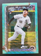 2025 Topps Chrome Chase Meidroth Aqua Wave Refractor RC 143/199 #USC75 White Sox