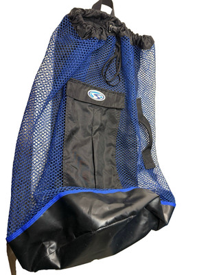 Stahlsac Large Mesh Backpack Scuba Diving Gear Bag + 1 Mesh Bag- Blue/ Black