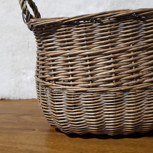 Wicker Basket Handles Rectangle Home Storage Decor Taupe Brown Farmhouse - Picture 2 of 13