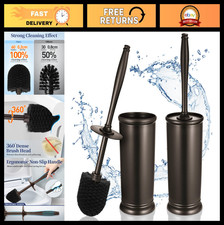 2 Pack Toilet Bowl Brush Holder Set - Modern Deep Cleaning Scrubber with Caddy -