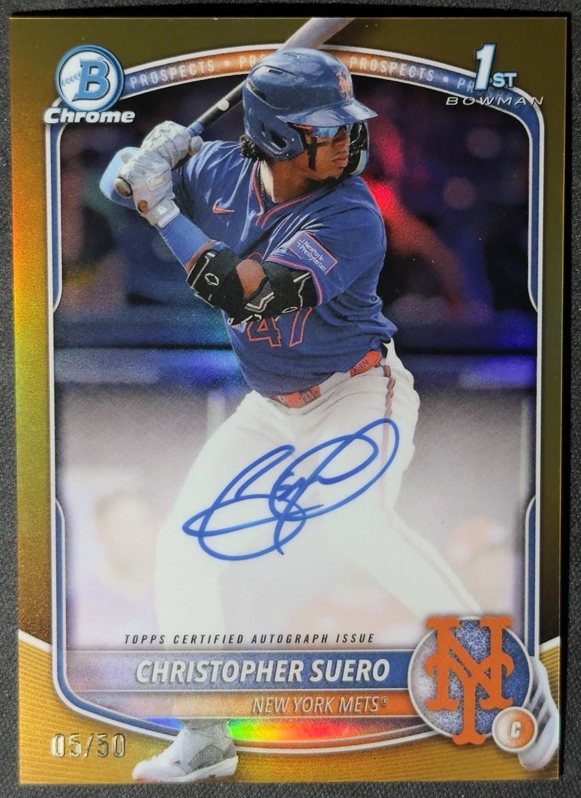 2025 Bowman Chrome 1st True Gold Auto /50 CHRISTOPHER SUERO #CPA-CSU NY Mets