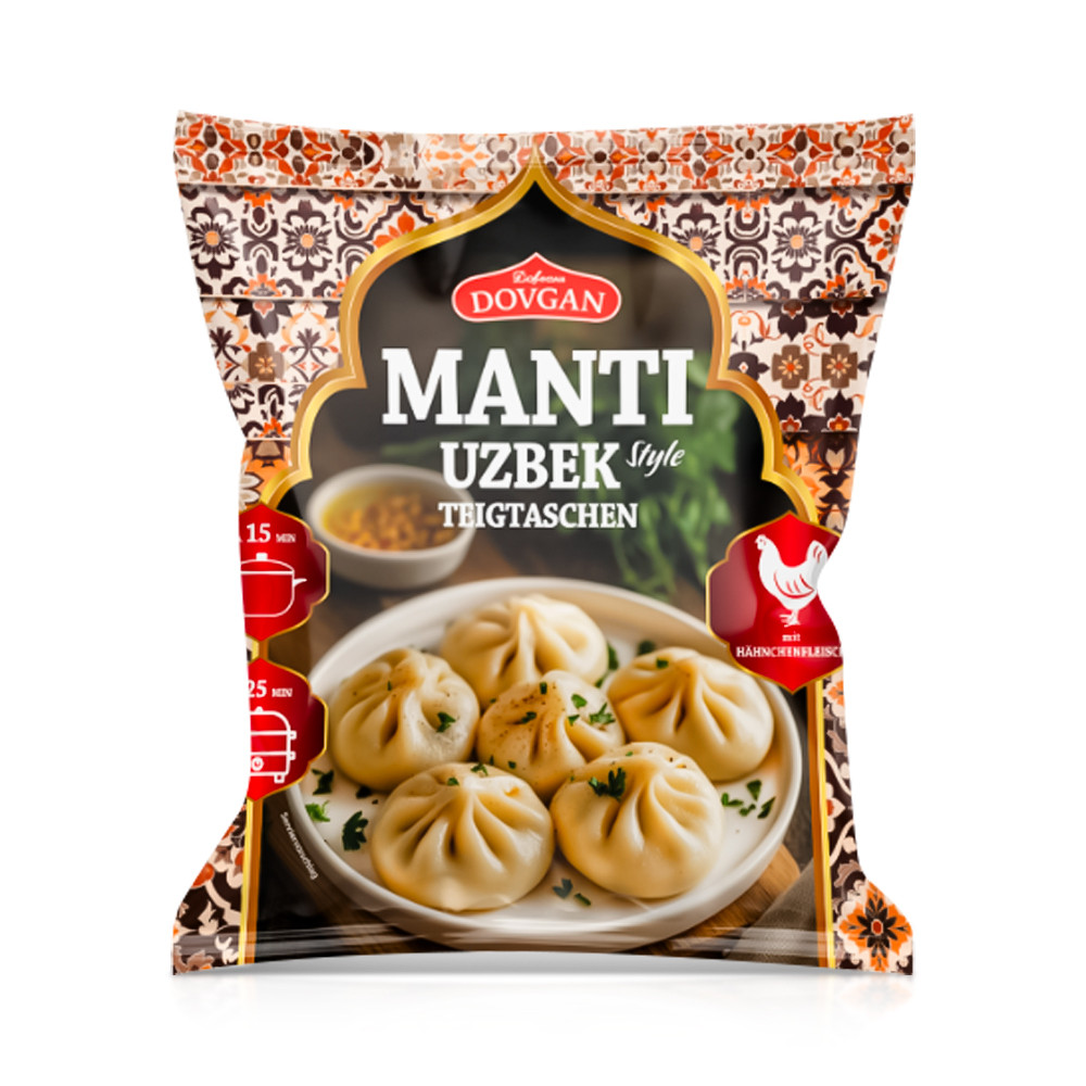 Manti Teigtaschen nach usbekischer Art mit Hähnchenfleisch Dovgan 420 g - Манты
