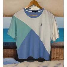 Polo Ralph Lauren Top Women SP Small Petite Geometric Preppy Fun Casual Colorful