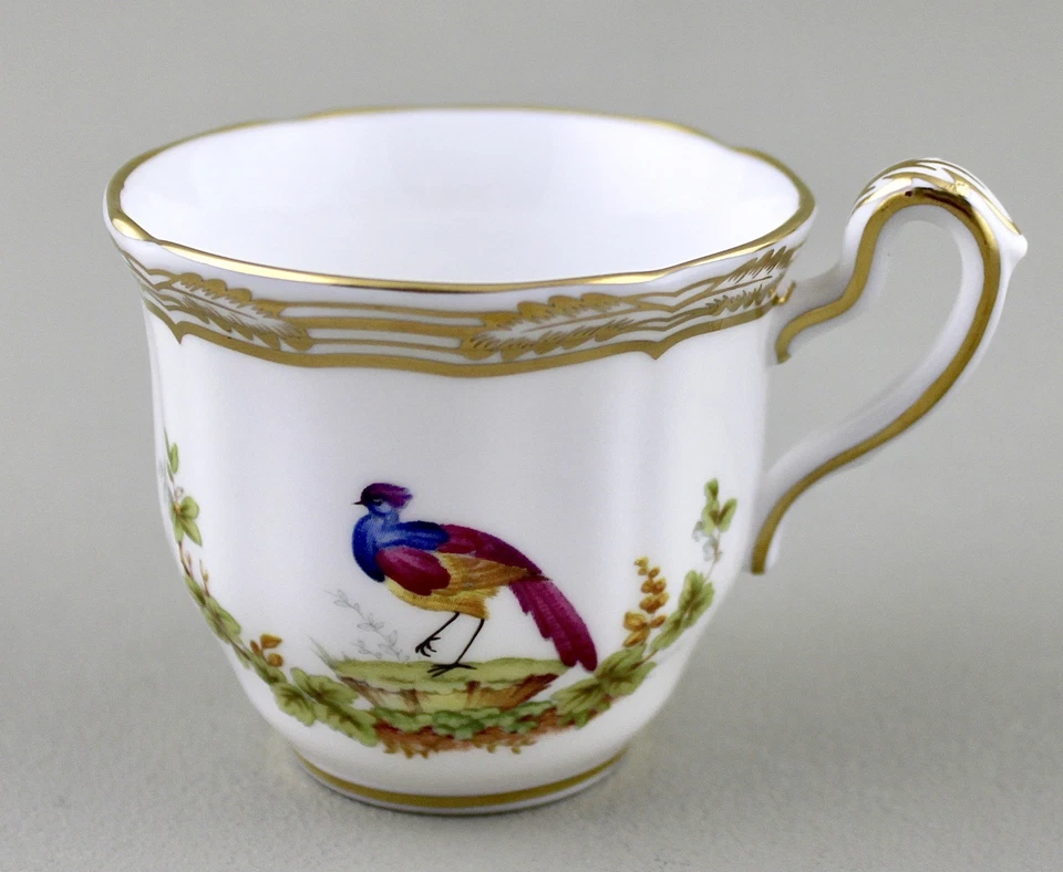 SPODE CHELSEA BIRD COFFEE DEMITASSE CUPS & SAUCERS X 6 ROYAL PROVENANCE - MINT! - Image 4 of 4
