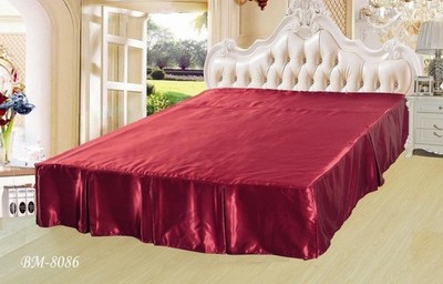 DaDa Bedding Sangria Ruby Red Dust Ruffle Pleated Bed Skirt - 14'' Drop - Cal Kin