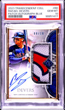 2023 Topps Transcendent Collection Blue Rafael Devers PATCH AUTO /10 PSA 10 GEM