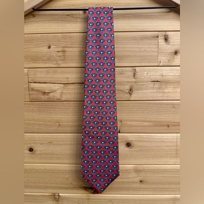 Vintage 90 s Gucci Golf Triangle Print Silk Tie Preppy Summer