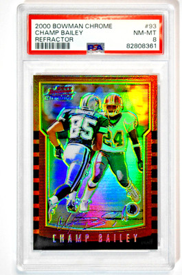 2000 Bowman Chrome #93 Champ Bailey Refractor PSA 8 NM-MT Low Pop
