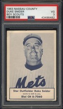 1963 Nassau County Boy Scouts Duke Snider PSA 3 New York Mets HOF