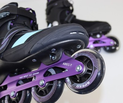 Inline Skates Damen Softboot ALU Inliner 84 mm schwarz lila Größe 40 3012