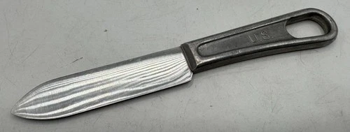 Vintage US Army Mess Knife Military Stainless Utensil Silverware WW2 era Marked