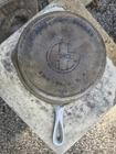 GRISWOLD ERIE PA USA  #8 704S CHROME LARGE BLOCK LOGO CAST IRON SKILLET FRY PAN