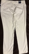 Chaps Pants Womens 16 Perfectly Polished Slimming Fit Mid Rise White Stretch NWT