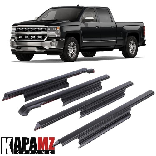 4Pcs For 2014-18 Silverado 1500 Crew Cab Trail Armor Rocker Panel Protect Cover