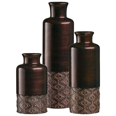 Creative Scents Dublin Brown Vases - Set of 3 Vases - Table Centerpieces for ...