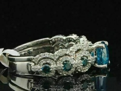 3 kt runder, im Labor hergestellter Diamant 14 K weiß plattiert Verlobungs- & Hochzeitsring