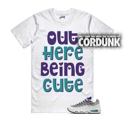 Air Max 95 Big Bubble Grape Fierce Purple Court Emerald Green T Shirt Match CUTE