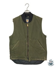 CarHartt Duck vest / Padded vest / American casual Size: M Olive Men VQ184