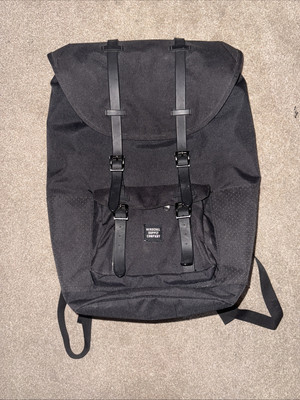 Black Herschel Supply Co Little America Backpack  Red Stripes