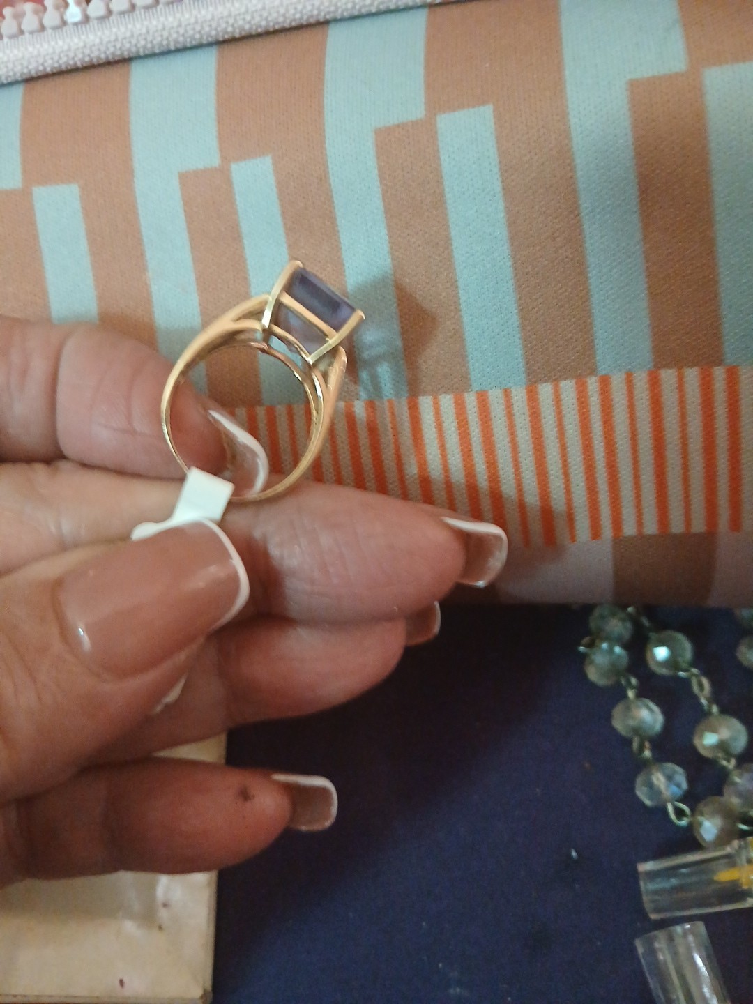 10K SOLID GOLD YELLOW AMETHYST RING - image 7