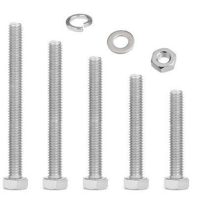 M8 Muttern und Schrauben Set, Edelstahl Sechskantschrauben Sets mit Unterlegscheiben, längere Maschine