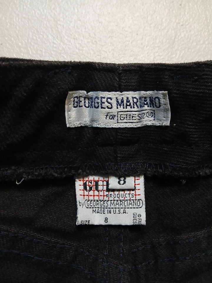 VTG Guess Marciano Jeans Womens Sz 8 Ankle Zip High Waist Made In USA 90s Black - Image 3 of 4