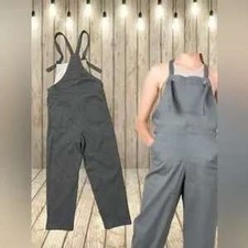 Stylish Gray Bib Overalls Jumpsuit Utility Workwear Womens Casual