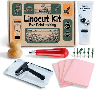 Linocut Kit for Printmaking,Linoleum Blocks for Printmaking Supplies,Block Print