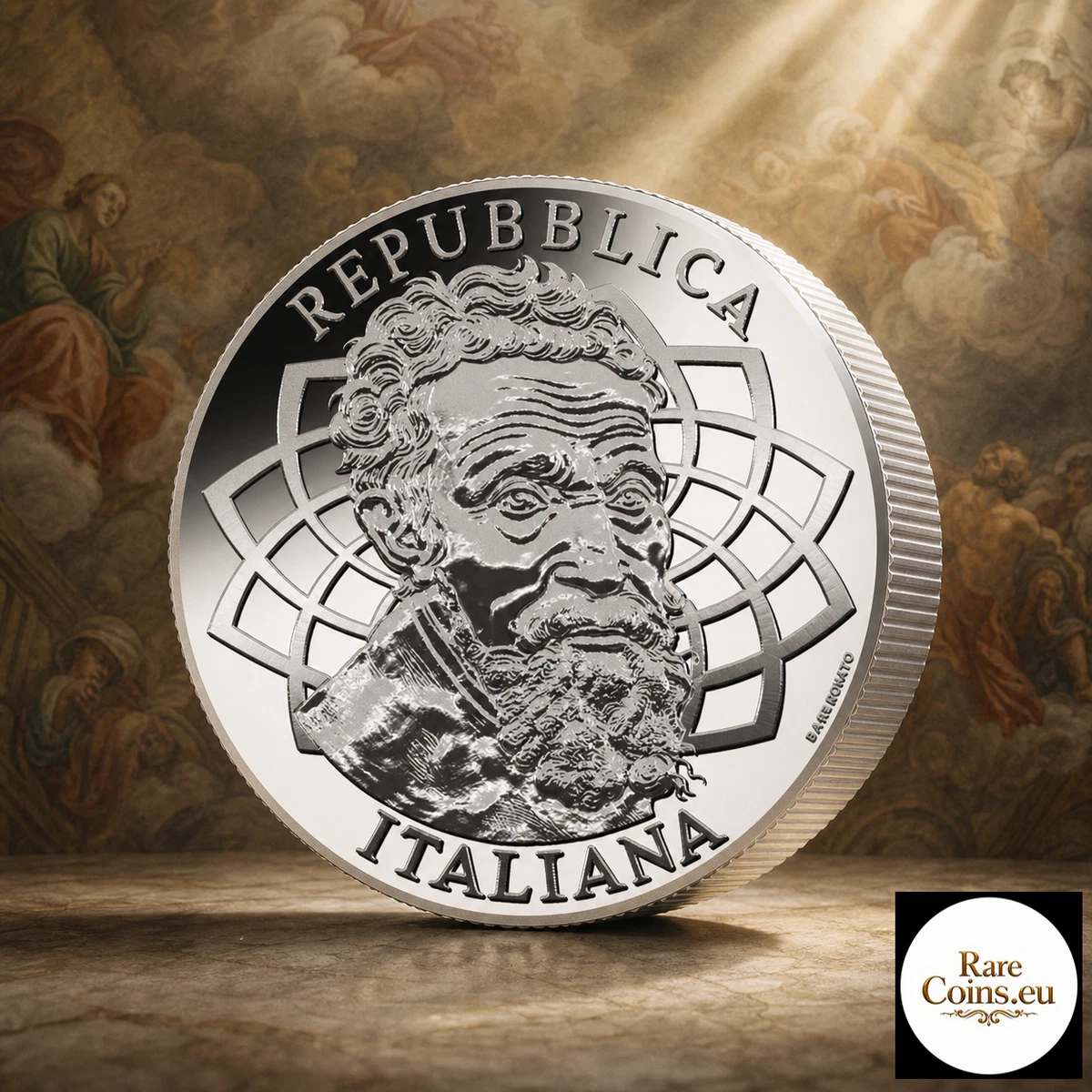 2x Italien 1 kg Silber 25 Euro Michelangelo 2025 + Colosseom 2026 BU limitiert