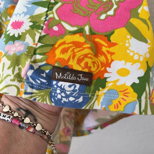 Matilda Jane Far Out Maxi Dress Size 6 Floral Gingham Sleeveless Spring Summer - Picture 7 of 14