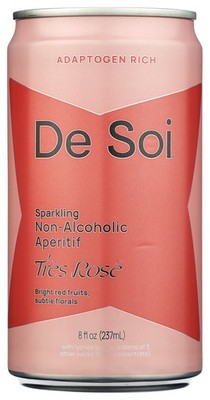 De Soi Tres Rose Sparkling Non-Alcoholic Aperitif 8 Fl Oz Juice