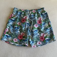 Franks Men Large Swim Trunks Hawaiian Hibiscus Floral