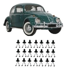 42pcs Set Metal Body Molding Trim Clips Seals Black Vw T1 Bug Beetle 50-66