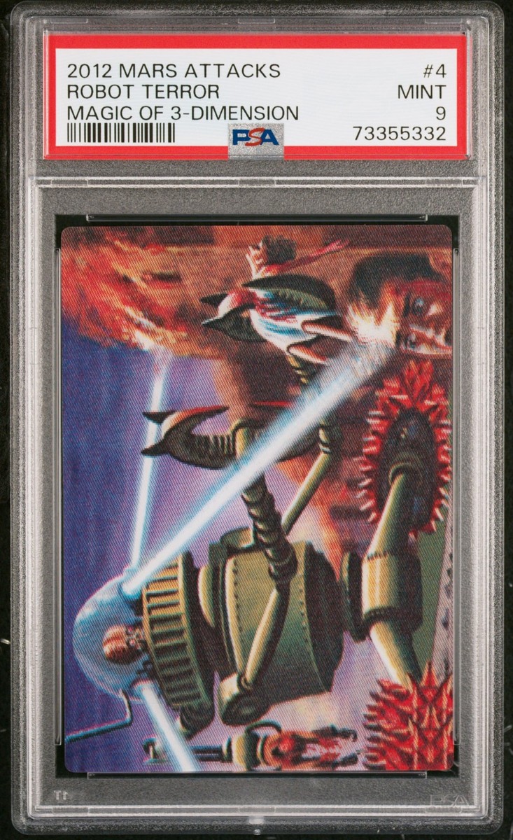 2012 TOPPS MARS ATTACKS MAGIC OF 3-DIMENSION #4 ROBOT TERROR PSA 9