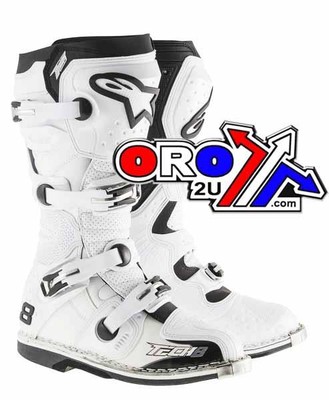 ALPINESTAR TECH-8 RS MX BOOTS WHITE/WHITE, SIZE 12 (47) | eBay