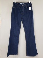 NEW Old Navy High Rise WOW Flare Light Blue Jeans Denim Womens Size 8 DARK WASH