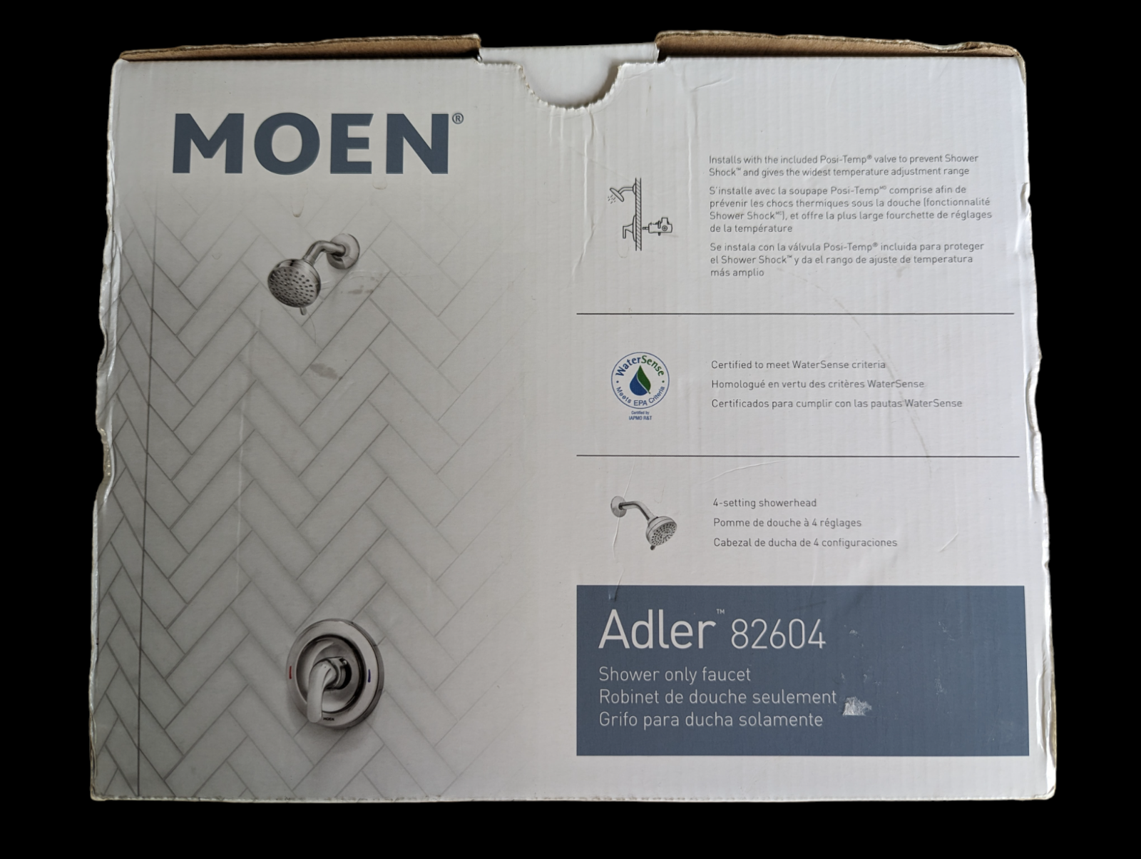 MOEN Adler 82604 1Handle 1Spray Shower Faucet with Valve in Chrome