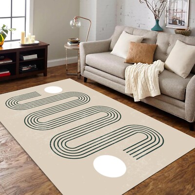 Mid Century Modern Minimalist Rug Abstract Contemporary Aesthetic Rug Earth Tone