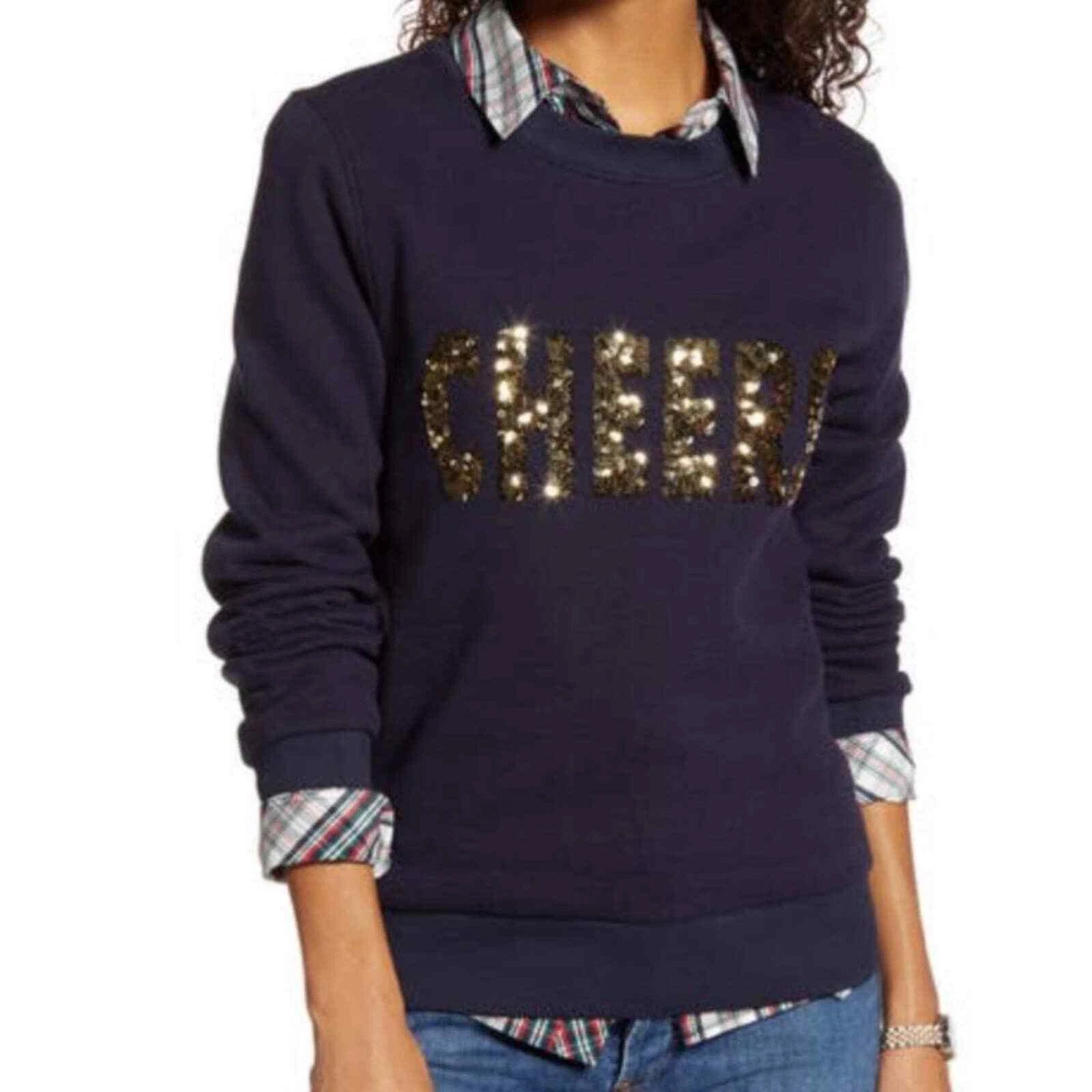 1901 Sequin Cheers Graphic Cotton Blend Sweatshirt | eBay