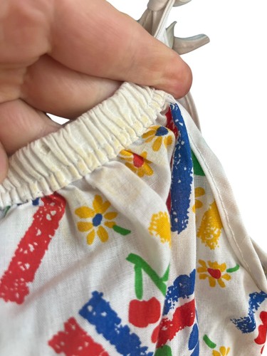 Vintage 80s Girls Floral Primary Colors Sunsuit Romper One Piece Outfit Sears 3T - Picture 5 of 17