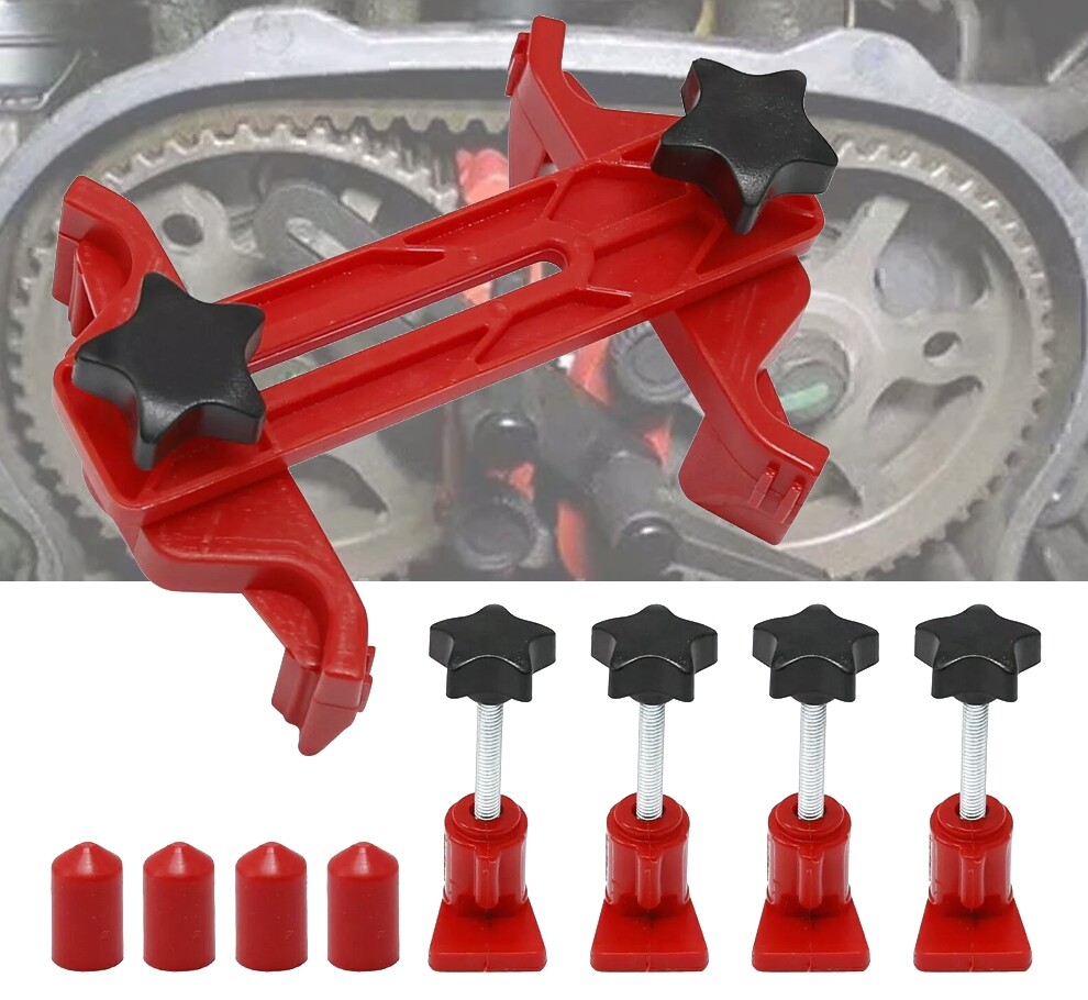 Universal Camshaft Timing Lock Tool Kit with Dual Lever Gear Clamp